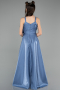 Long Indigo Satin Girl Dress ABU4831