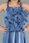 Long Indigo Satin Girl Dress ABU4831