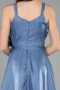 Long Indigo Satin Girl Dress ABU4831