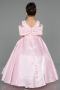 Long Pink Satin Kid Wedding Dress ABG172