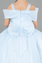 Long Light Blue Satin Kid Wedding Dress ABG175