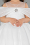 Long White Satin Kid Wedding Dress ABG176