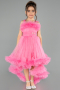 Front Short Back Long Pink Girl Dress ABO130