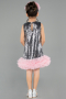 Short Anthracite Girl Dress ABK2574