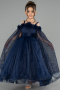 Long Navy Blue Kid Wedding Dress ABG179