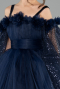 Long Navy Blue Kid Wedding Dress ABG179