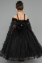 Long Black Kid Wedding Dress ABG179