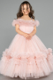 Long Powder Color Kid Wedding Dress ABG183