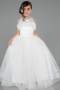 Long White Girl Dress ABU3909