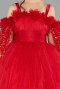Long Red Kid Wedding Dress ABG179