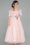 Front Short Back Long Powder Color Girl Dress ABO103