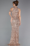 Gold Long Scaly Evening Dress ABU5135