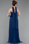 Long Navy Blue Chiffon Evening Dress ABU5917