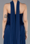 Long Navy Blue Chiffon Evening Dress ABU5917