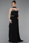 Long Black Chiffon Evening Dress ABU5917