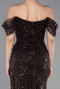 Brown Long Beaded Evening Dress ABU5557