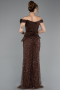 Brown Long Beaded Evening Dress ABU5616