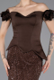 Brown Long Beaded Evening Dress ABU5616