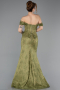 Long Olive Drab Dantelle Evening Dress ABU5609