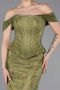 Long Olive Drab Dantelle Evening Dress ABU5609