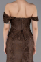 Brown Long Dantelle Evening Dress ABU5609