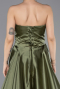 Long Olive Drab Satin Evening Dress ABU5767