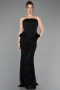 Long Black Scaly Evening Dress ABU5919