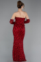 Long Burgundy Scaly Evening Dress ABU5916