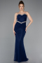 Long Navy Blue Dantelle Mermaid Prom Dress ABU5921