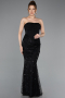 Long Black Beaded Evening Dress ABU5922