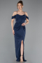 Long Navy Blue Prom Gown ABU5925