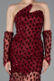 Short Burgundy Scaly Mermaid Evening Gown ABK2581