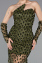 Short Olive Drab Scaly Mermaid Evening Gown ABK2581