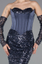 Long Anthracite Scaly Mermaid Evening Gown ABU5927