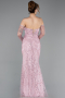 Long Powder Color Beaded Evening Dress ABU5922