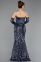 Long Anthracite Scaly Mermaid Evening Gown ABU5927