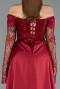 Burgundy Long Beaded Plus Size Evening Gown ABU6093
