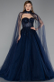 Long Navy Blue Evening Dress ABU5935