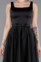 Midi Black Satin Cocktail Dress ABK2586