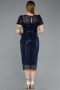 Midi Navy Blue Beaded Cocktail Dress ABK2412