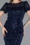 Midi Navy Blue Beaded Cocktail Dress ABK2412