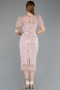 Powder Color Midi Beaded Cocktail Dress ABK2412