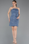 Short Indigo Beaded Party Dress ABK2587