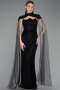 Long Black Dantelle Evening Dress ABU5941