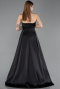 Long Black Satin Evening Dress ABU5932