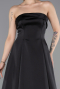 Long Black Satin Evening Dress ABU5932
