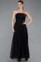 Long Black Dantelle Evening Dress ABU5943