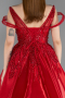 Long Red Designer Plus Size Gowns ABU5966