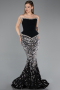 Long Black Scaly Haute Couture Dress ABU5953
