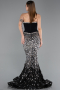 Long Black Scaly Haute Couture Dress ABU5953